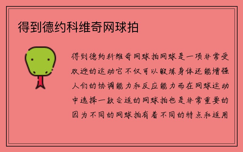 得到德约科维奇网球拍