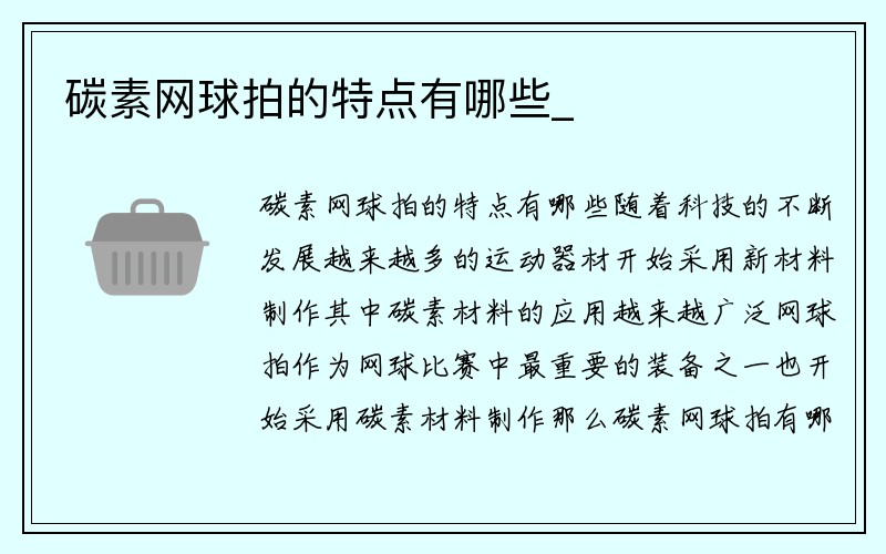 碳素网球拍的特点有哪些_